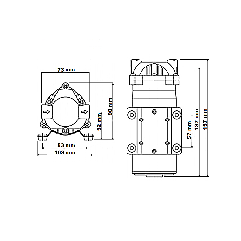 Booster Pumpe 24V 3.2A 12h 400 GPD