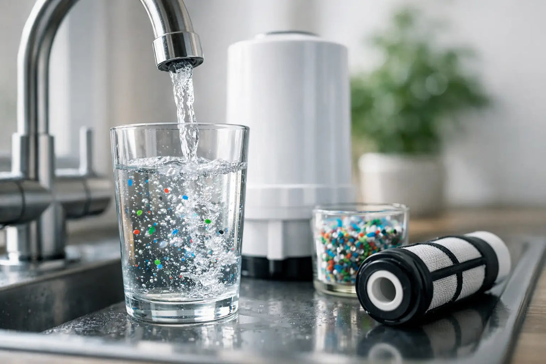 Mikroplastik aus Leitungswasser filtern - Bild – KI-generiert