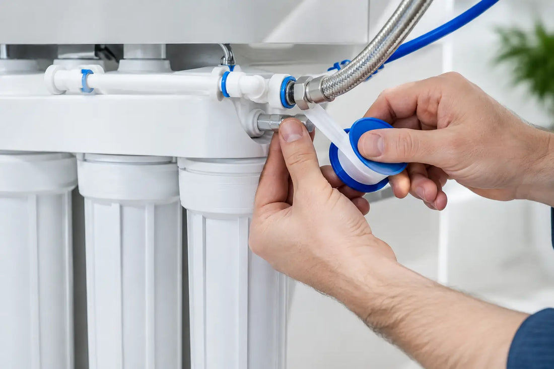 Undichte Wasserfilter-Anschlüsse abdichten
