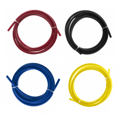 4x Schlauchleitungen rot, schwarz, blau, gelb
