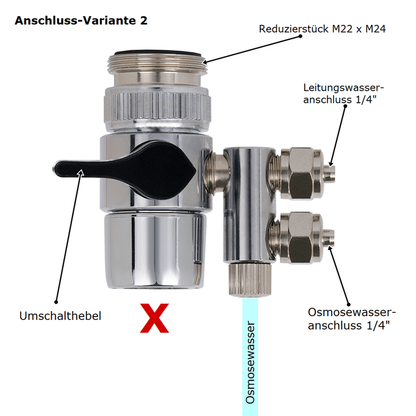 Wasserhahnadapter 1/4 zoll DUO
