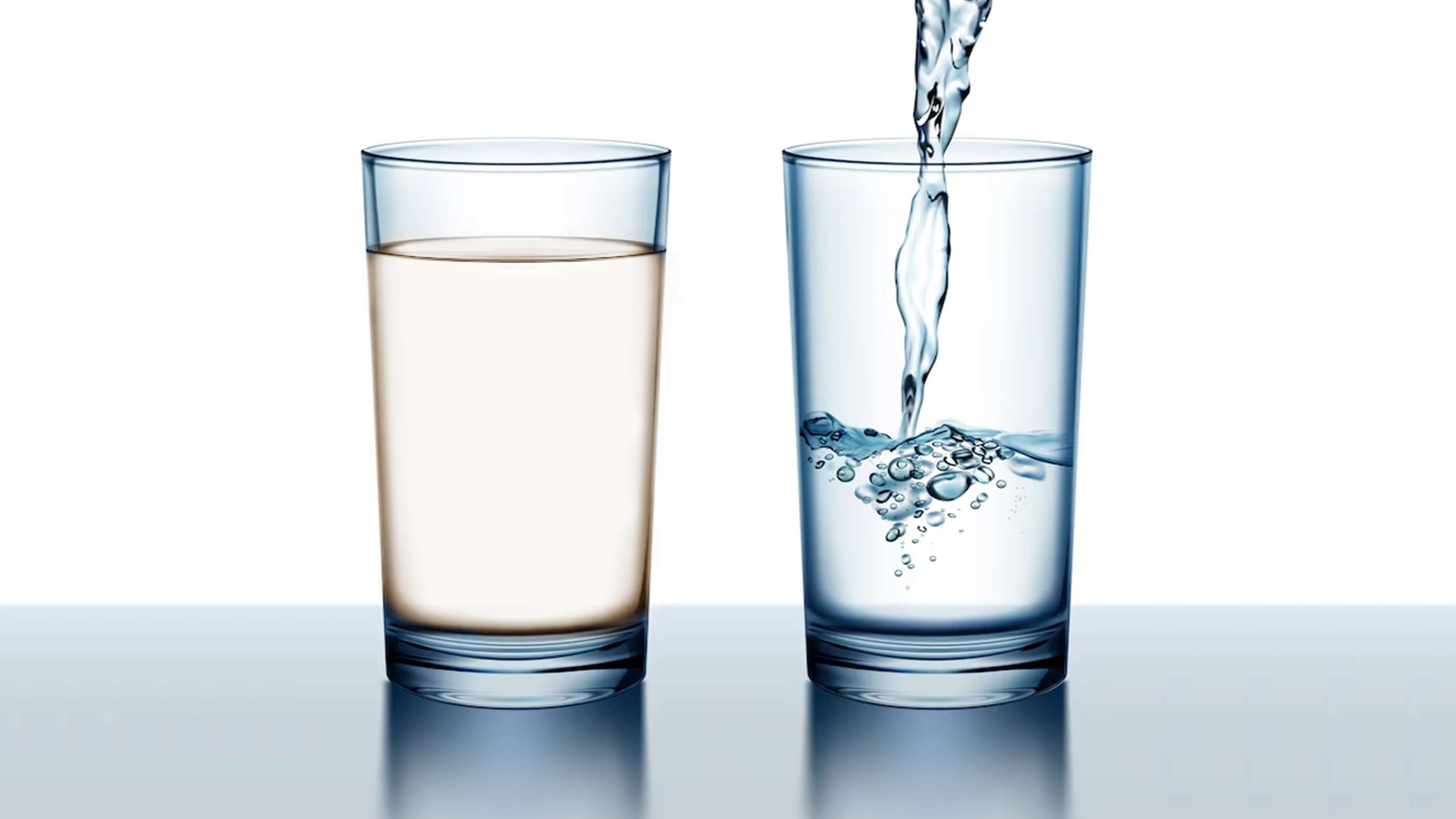 Vergleich: Verunreinigtes Wasser vs. reines Osmosewasser