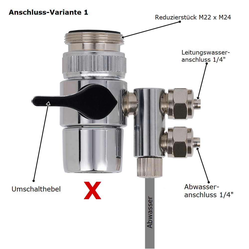 Wasserhahnadapter Duo - Variante 1